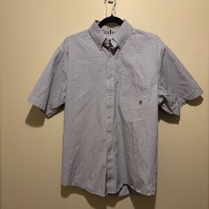 Ariat Pro Series Men's Prpl and White Checkered Button Down Shirt